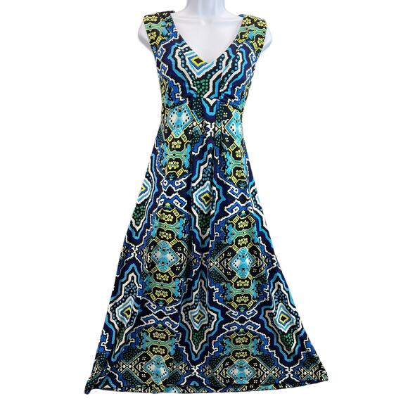 Chico's Women's Dress Size 1 Abstract Printed Maxi - Picture 2 of 11